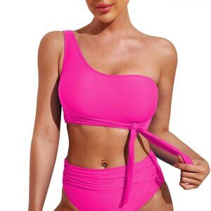 Pink Queen One Shoulder Bikini